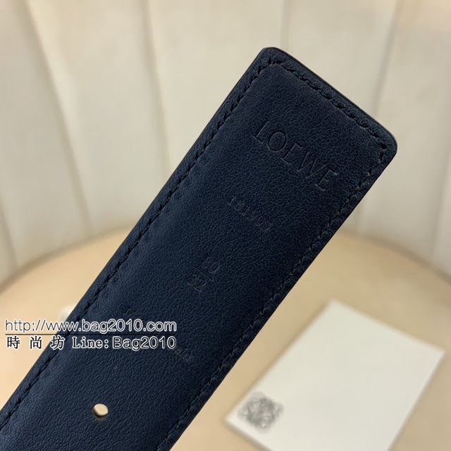 LOEWE女士皮帶 羅意威經典銅扣手掌紋雙面牛皮腰帶  jjp1797